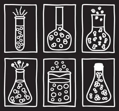 Set of chemical test tubes Stock Illustration