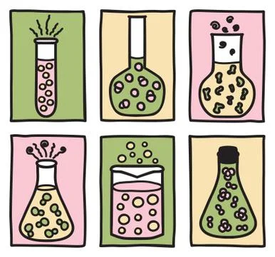 Set of chemical test tubes Stock Illustration