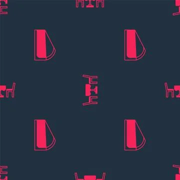 Set Cherry cheesecake slice and French cafe on seamless pattern. Vector Stock Illustration