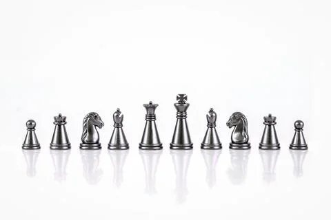 Set of chess figures isolated on the white background Stock Photos