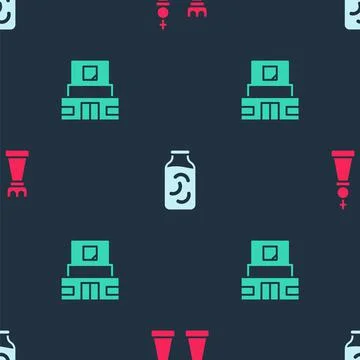 Set Chess, Pickled cucumbers in a jar and Mausoleum of Lenin on seamless pattern Stock Illustration