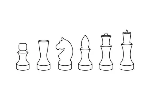 Set of chess piece vector icons Illustrazione stock