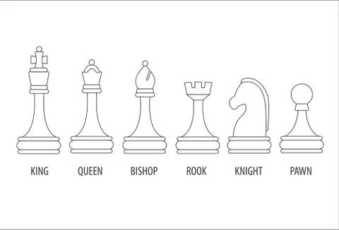Set of chess pieces Stock Illustration