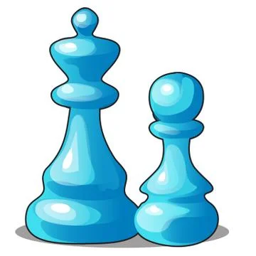 Set of chess pieces made of ice isolated on white background. Vector cartoon Illustrazione stock
