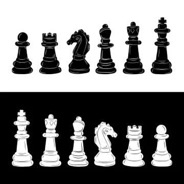 Set of chess pieces. Vector illustration Stock Illustration