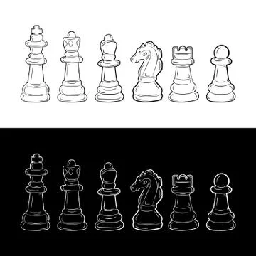 Set of chess pieces. Vector illustration Stock Illustration