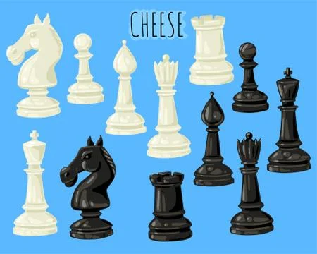 Set of chess pieces. Vector set of isolated objects on a background. Stock-Illustration