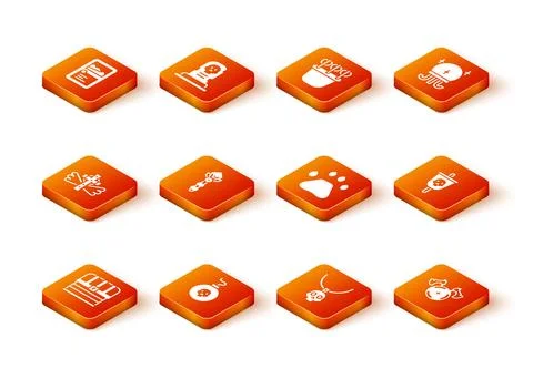 Set Chest, Bomb ready to explode, Christian cross, Magic wand, Necklace amulet Stockillustratie