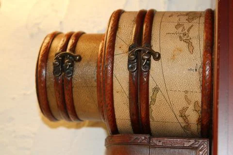 Set chests on the shelf space Stock Photos