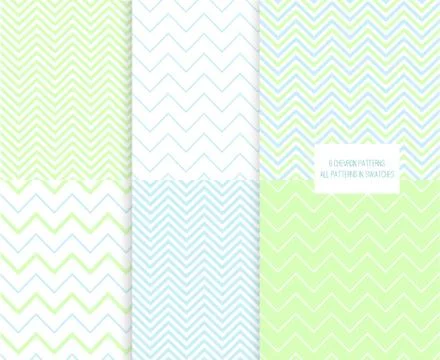 Set of chevron seamless patterns. Pastel colors. All patterns are in swatches Illustrazione stock
