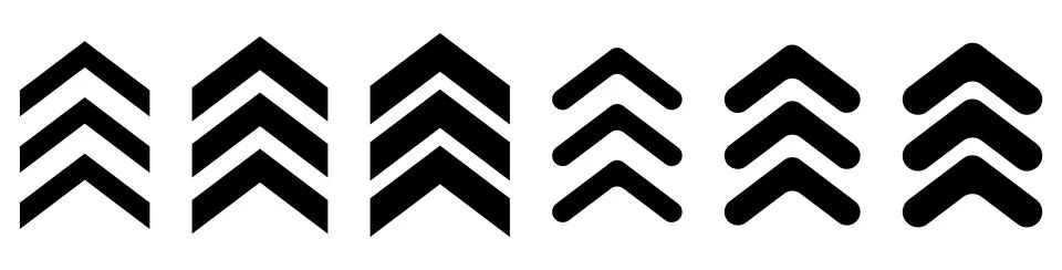 Set of chevron vector icon Stock Illustration