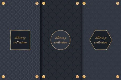 Set of chic dark backgrounds Stock Illustration