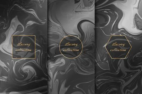 Set of chic marble backgrounds Illustrazione stock