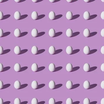 Set chicken eggs purple background Stock Photos