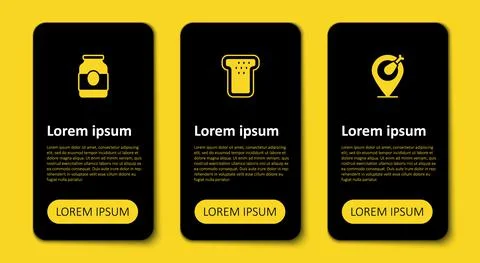 Set Chicken leg, Bread toast and Jam jar. Business infographic template. Vector Stock Illustration