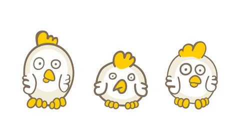 Set of Chicks Stock Illustration