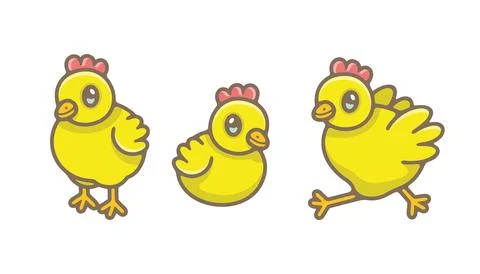 Set of Chicks Stock Illustration