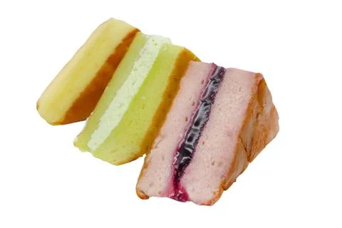 The set of chiffon cake triangle shape Stock Photos