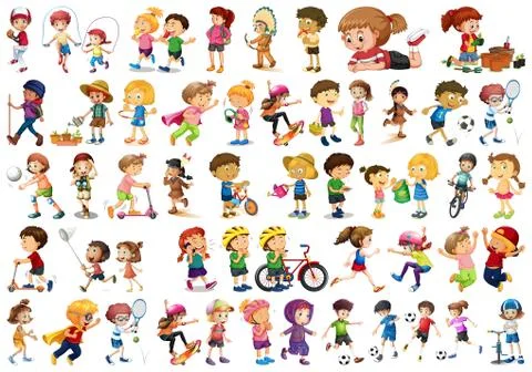 Set of children character Stock Illustration