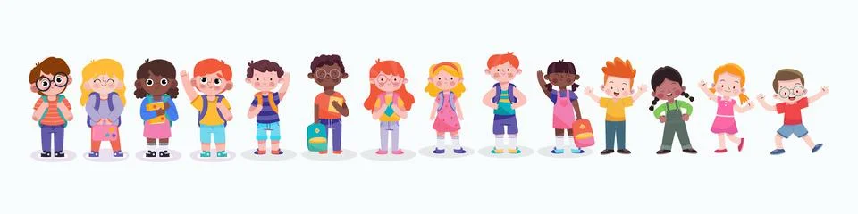 Set of children characters Stock Illustration