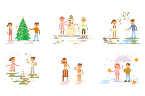 Set with children Stock Illustration