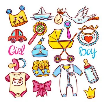 Set of children things Stock Illustration