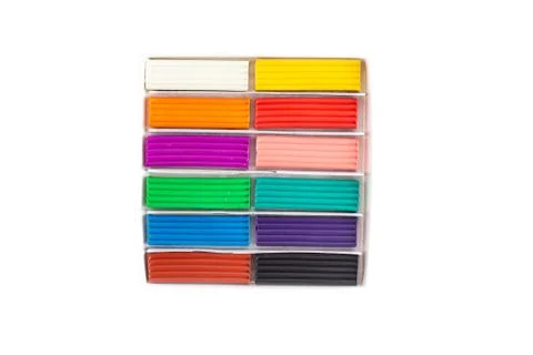 Set of children's multi-colored plasticine for modeling and modeling on a white 写真素材