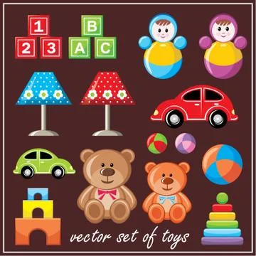 Set of children's toys Stock Illustration