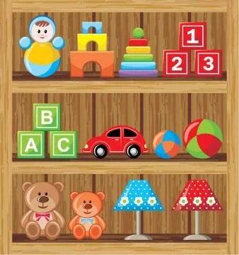 Set of children's toys Stock Illustration