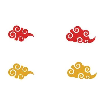 Set Chinese clouds Logo 库存插图