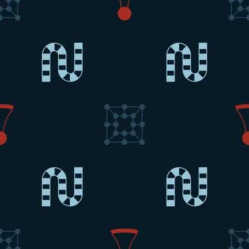 Set Chip for board game, Board and on seamless pattern. Vector Stock Illustration