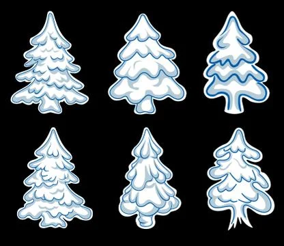 Set of chistmas pines Stock-Illustration