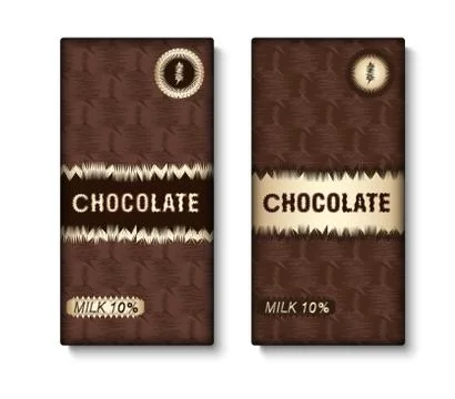 Set of chocolate bar package Stock Illustration