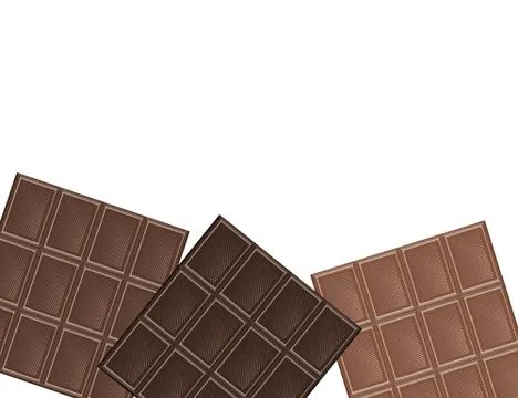 Set of Chocolate Bars Isolated on White Background. Stock Illustration