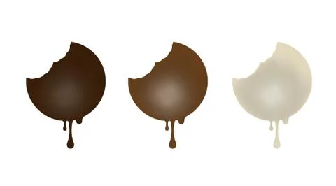 Set of chocolate candies in the shape of a circle. 스톡 일러스트