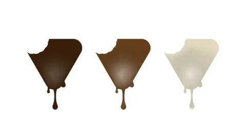 Set of chocolate candies in the shape of a triangle. イラスト素材