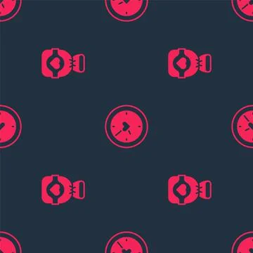 Set Chocolate candy and Clock with heart on seamless pattern. Vector Stock Illustration