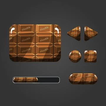 Set of chocolate different buttons Stock Illustration