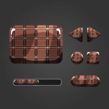 Set of chocolate different buttons Stock Illustration