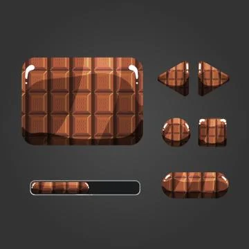 Set of chocolate different buttons Stock Illustration