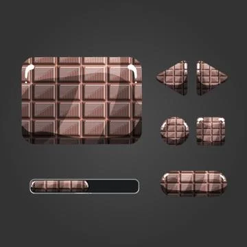 Set of chocolate different buttons Stock Illustration