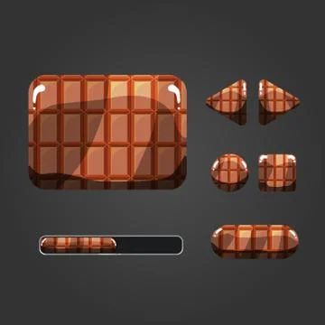 Set of chocolate different buttons Stock Illustration