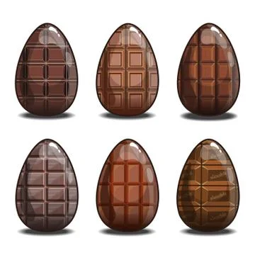 Set with chocolate eggs Stock Illustration