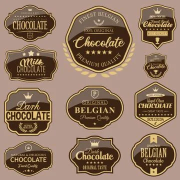 Set of Chocolate Labels Ilustração Stock