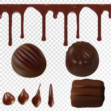 A set of chocolate objects for billets to create a corporate identity design Stock Illustration