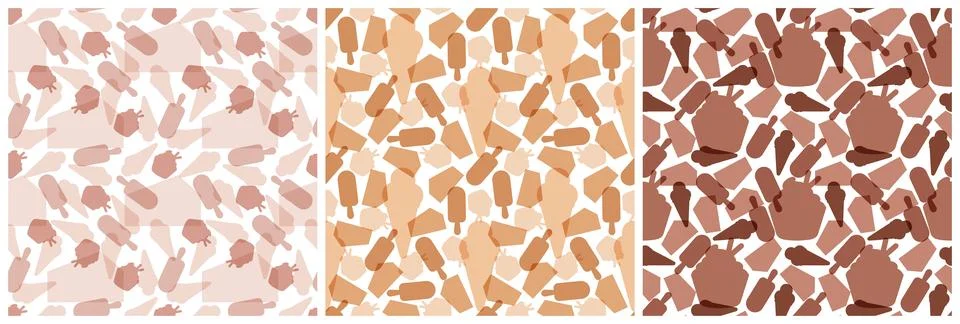 Set of Chocolate Seamless Pattern Design with Choco Decoration in Template .. Stock Illustration