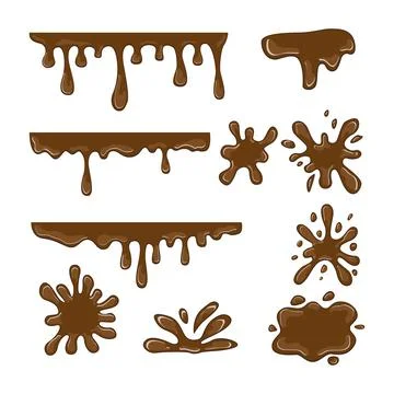 Set of Chocolate splat vector Stock Illustration