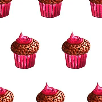 Set of chocolate sweets: donut, cake, cookies, cupcake, woopie pie, macarons. Illustrazione stock