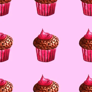 Set of chocolate sweets: donut, cake, cookies, cupcake, woopie pie, macarons. イラスト素材
