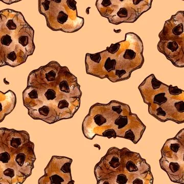 Set of chocolate sweets: donut, cake, cookies, cupcake, woopie pie, macarons Stock Illustration